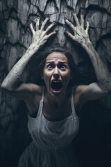 Scared woman wallpaper