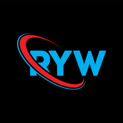 RYW logo. RYW letter. RYW letter logo design. Initials RYW logo linked with circle and uppercase monogram logo. RYW typography for technology, business and real estate brand.