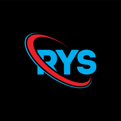RYS logo. RYS letter. RYS letter logo design. Initials RYS logo linked with circle and uppercase monogram logo. RYS typography for technology, business and real estate brand. - obrazy, fototapety, plakaty