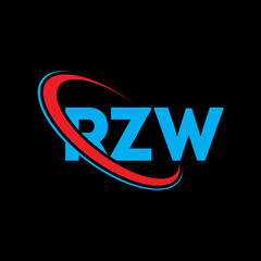 RZW logo. RZW letter. RZW letter logo design. Initials RZW logo linked with circle and uppercase monogram logo. RZW typography for technology, business and real estate brand.