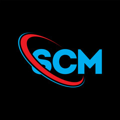 SCM logo. SCM letter. SCM letter logo design. Intitials SCM logo linked with circle and uppercase monogram logo. SCM typography for technology, business and real estate brand.