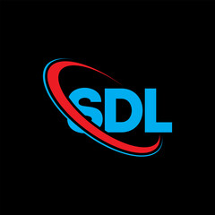 SDL logo. SDL letter. SDL letter logo design. Initials SDL logo linked with circle and uppercase monogram logo. SDL typography for technology, business and real estate brand.