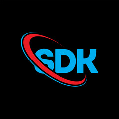 SDK logo. SDK letter. SDK letter logo design. Initials SDK logo linked with circle and uppercase monogram logo. SDK typography for technology, business and real estate brand.