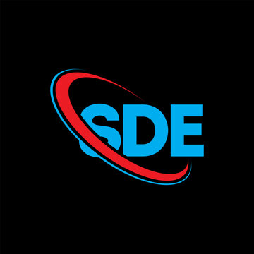 SDE logo. SDE letter. SDE letter logo design. Initials SDE logo linked with circle and uppercase monogram logo. SDE typography for technology, business and real estate brand.