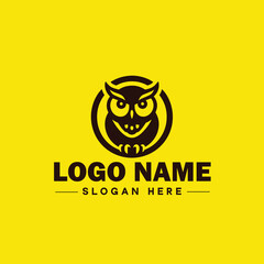 Owl logo for company, business, community, team logo and icon symbol clean flat modern minimalist business logo design editable vector