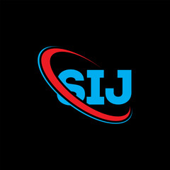 SIJ logo. SIJ letter. SIJ letter logo design. Initials SIJ logo linked with circle and uppercase monogram logo. SIJ typography for technology, business and real estate brand.