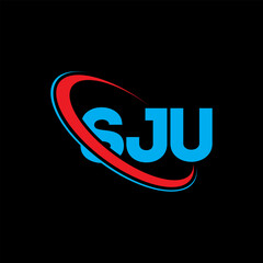 SJU logo. SJU letter. SJU letter logo design. Initials SJU logo linked with circle and uppercase monogram logo. SJU typography for technology, business and real estate brand.