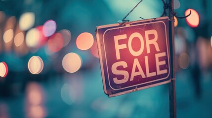 sign with word FOR SALE