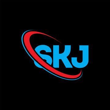 SKJ logo. SKJ letter. SKJ letter logo design. Initials SKJ logo linked with circle and uppercase monogram logo. SKJ typography for technology, business and real estate brand.