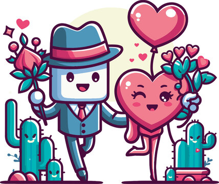 valentines day character adorable romeo and juliet