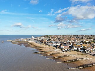 Whitstable seaside town  Kent UK  Drone, Aerial sunny day