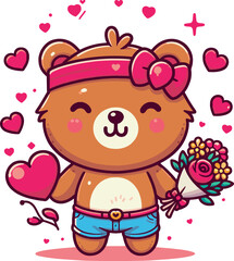 valentines day character adorable teddy bear