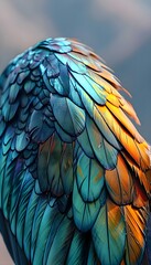 Obraz premium a close up of a colorful bird's feathers