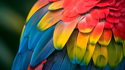 Obraz premium a close up of a colorful bird's feathers