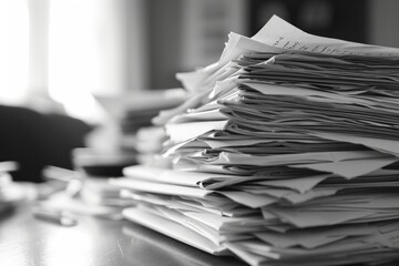 Pile of papers on white - obrazy, fototapety, plakaty