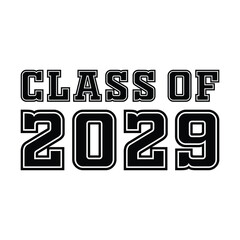 Senior class of 2029 text vector	