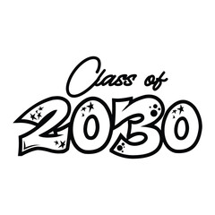 Senior class of 2030 text vector	