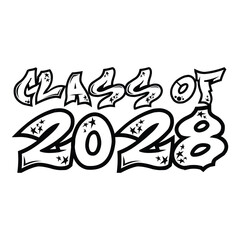 Senior class of 2028 text vector	
 - obrazy, fototapety, plakaty