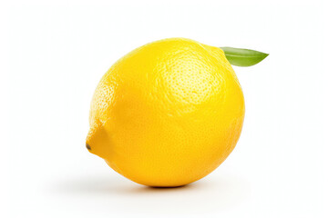 Single lemon, isolated white background