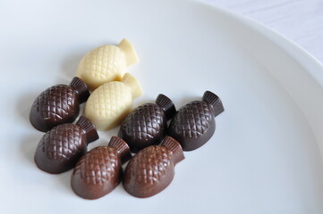 White, Milk and Dark Chocolate Figures Hand Made