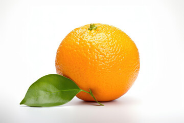 Single mandarin fruit, isolated white background
