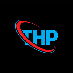 THP logo. THP letter. THP letter logo design. Initials THP logo linked with circle and uppercase monogram logo. THP typography for technology, business and real estate brand.