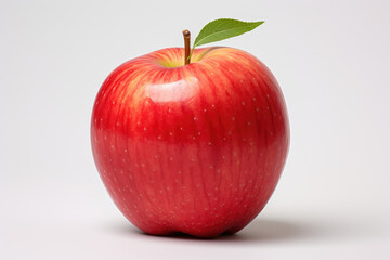 Single red apple, isolated white background
