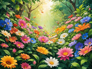 Obraz na płótnie Canvas Beautiful Background With Beautiful Flowers