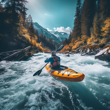 kayaking on the river