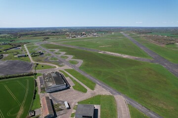 Wethersfield airfield Essex UK drone aerial view