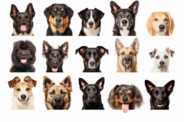 multiple dogs pattern. Some dogs with white Background. Generated AI