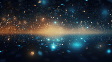 Sky textured space background with blue glittering defocused lights