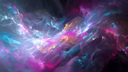 Abstract digital background blending ethereal elements with futuristic design - obrazy, fototapety, plakaty