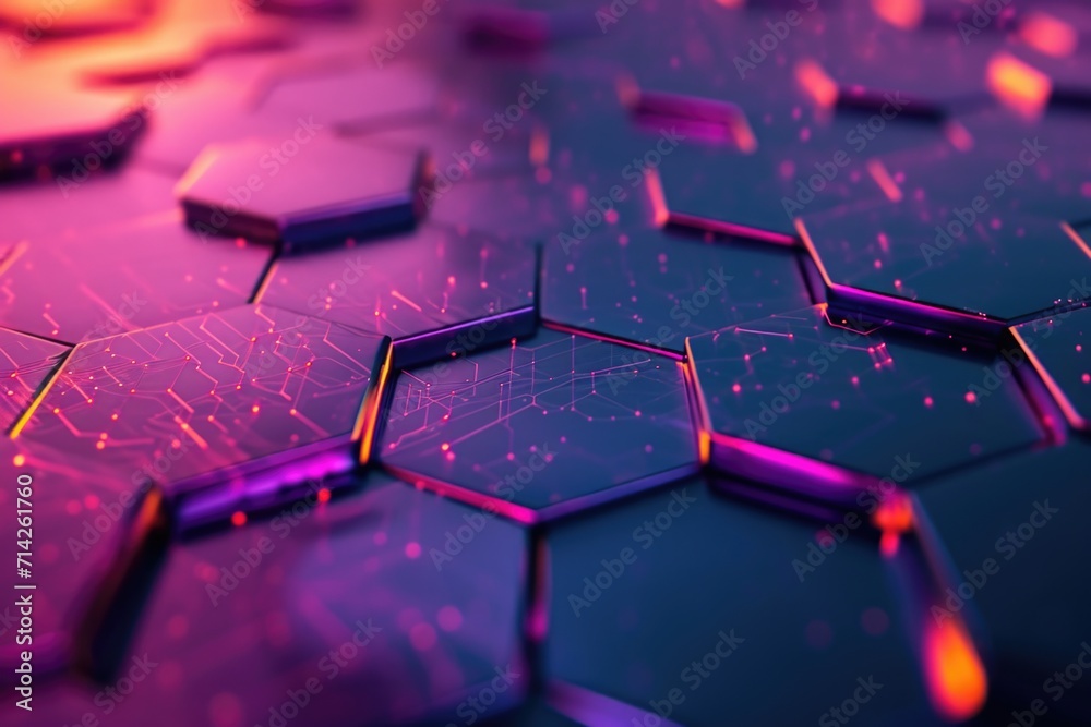 Poster hexagons arranged on a table, suitable for various design and creative projects