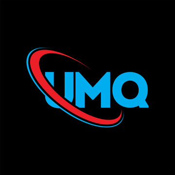 UMQ logo. UMQ letter. UMQ letter logo design. Initials UMQ logo linked with circle and uppercase monogram logo. UMQ typography for technology, business and real estate brand.
