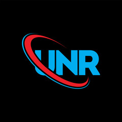 UNR logo. UNR letter. UNR letter logo design. Initials UNR logo linked with circle and uppercase monogram logo. UNR typography for technology, business and real estate brand.