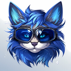 Beautiful cute cat water color illustration. The vibrant colors, adorable feline isolated on white.