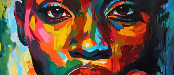 Expressive and vibrant portraits of influential Black figures - obrazy, fototapety, plakaty