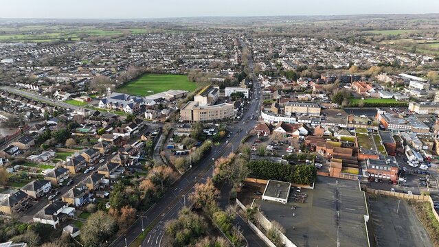 Wickford Essex UK town centre drone,aerial