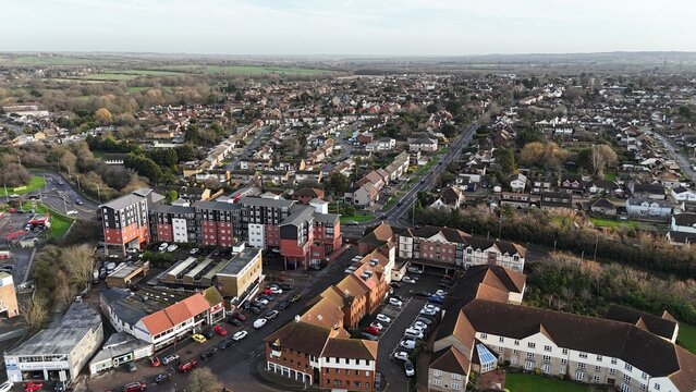 Wickford Essex UK town centre drone,aerial