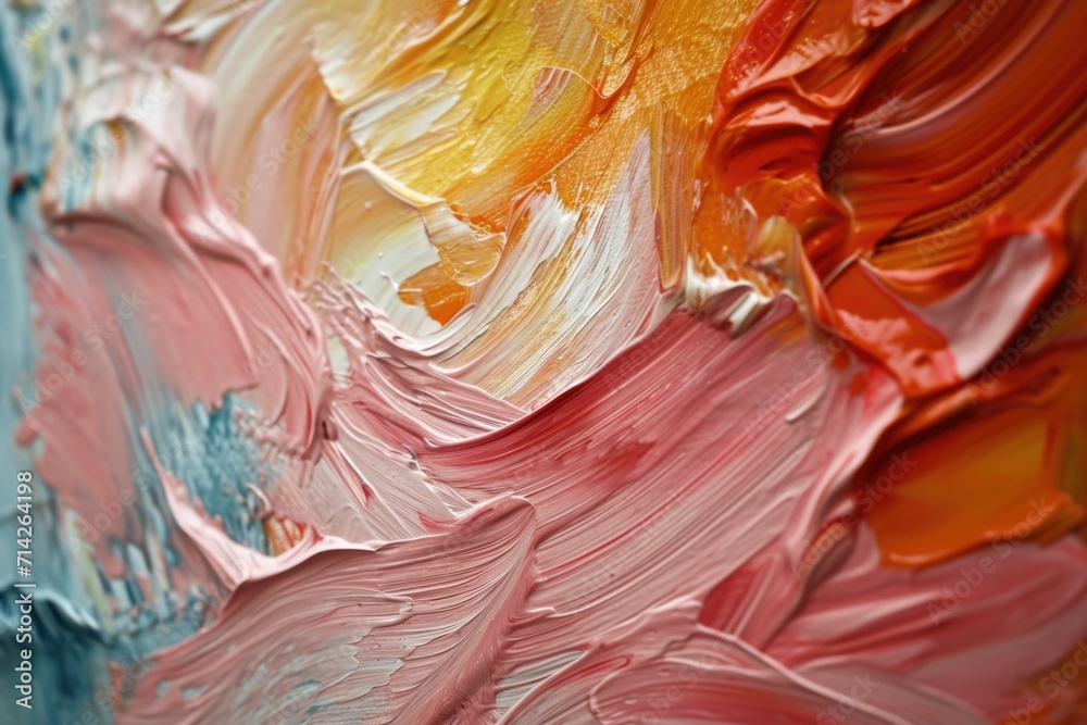 Aufkleber A close-up view of a painting featuring various vibrant colors. This versatile image can be used in a variety of creative projects