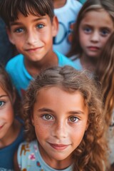 Obraz premium A group of children standing next to each other. Perfect for school activities or community events