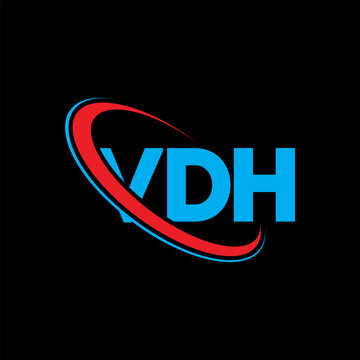 VDH logo. VDH letter. VDH letter logo design. Initials VDH logo linked with circle and uppercase monogram logo. VDH typography for technology, business and real estate brand.