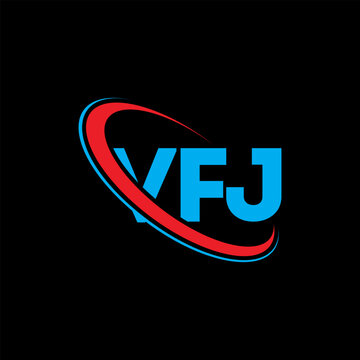 VFJ logo. VFJ letter. VFJ letter logo design. Initials VFJ logo linked with circle and uppercase monogram logo. VFJ typography for technology, business and real estate brand.
