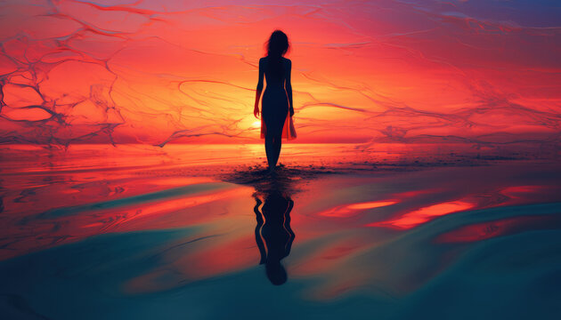 Somnambulism or sleepwalking concept surreal design