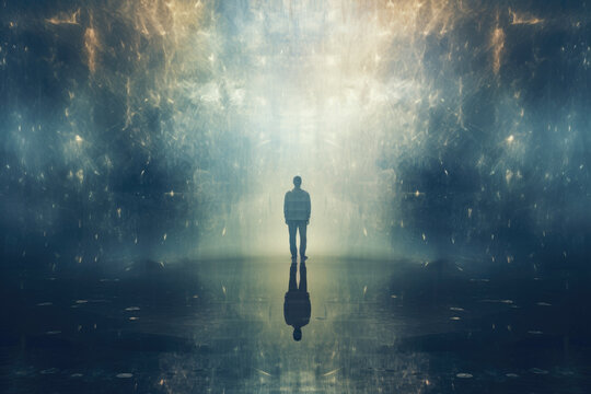 Somnambulism or sleepwalking concept surreal design