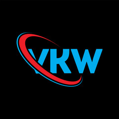 VKW logo. VKW letter. VKW letter logo design. Initials VKW logo linked with circle and uppercase monogram logo. VKW typography for technology, business and real estate brand.