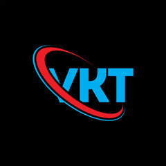 Fototapeta na wymiar VKT logo. VKT letter. VKT letter logo design. Initials VKT logo linked with circle and uppercase monogram logo. VKT typography for technology, business and real estate brand.