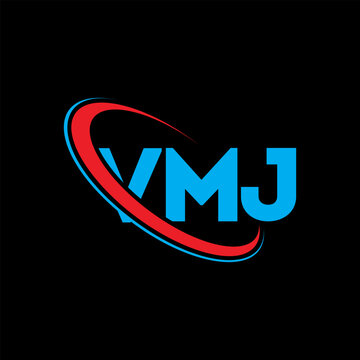 VMJ logo. VMJ letter. VMJ letter logo design. Initials VMJ logo linked with circle and uppercase monogram logo. VMJ typography for technology, business and real estate brand.