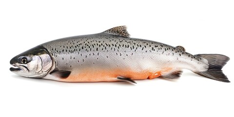 Naklejka premium A fish laying down on a white surface. Suitable for various concepts and designs